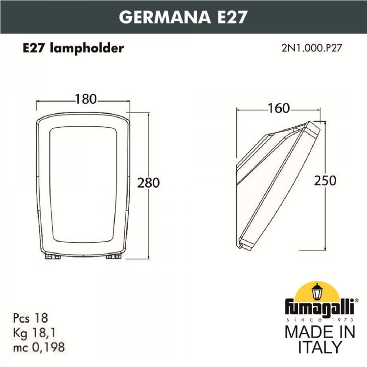 Уличное бра FUMAGALLI GERMANA 2N1.000.000.AYF1R