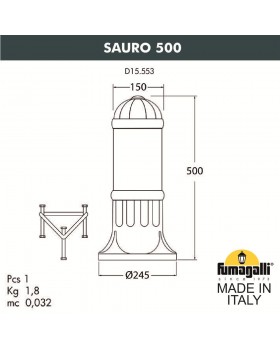 Садовый светильник-столбик FUMAGALLI SAURO 500 D15.553.000.LYF1R-foto6
