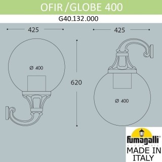 Светильник уличный настенный FUMAGALLI OFIR/GLOBE 400 G40.132.000.AYE27-foto7
