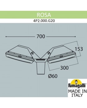 Уличный фонарь на столб FUMAGALLI ROSA 4P2.000.G20.AYF1R-foto6