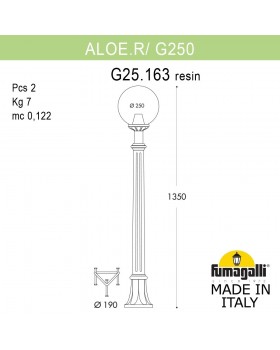 Садовый светильник-столбик FUMAGALLI ALOE`.R/G250 G25.163.000.VXF1R