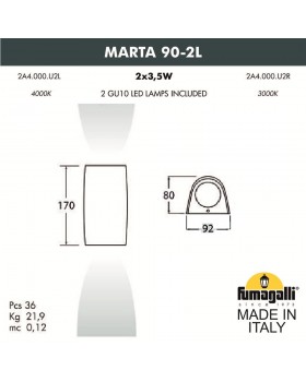 Фасадный светильник FUMAGALLI MARTA 90-2L 2A4.000.000.LXU2L-foto10