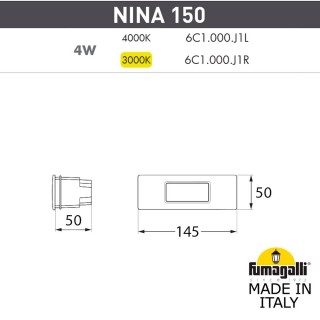 Светильник для подсветки лестниц встраиваемый FUMAGALLI NINA 150 6C1.000.000.LYJ1L-foto2