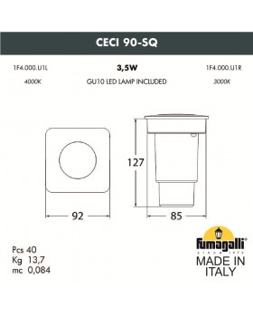 Грунтовый светильник FUMAGALLI CECI 90-SQ 1F4.000.000.AXU1L-foto7