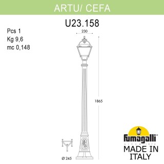 Садово-парковый фонарь FUMAGALLI ARTU/CEFA U23.158.000.VXF1R