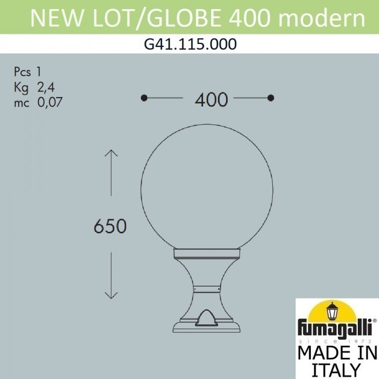 Ландшафтный фонарь  FUMAGALLI NEW LOT/GLOBE 400 modern G41.115.000.AYE27