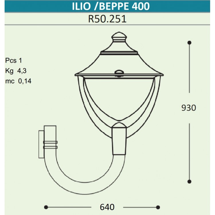 Светильник уличный настенный FUMAGALLI ILIO/BEPPE  P50.251.000.AYH27