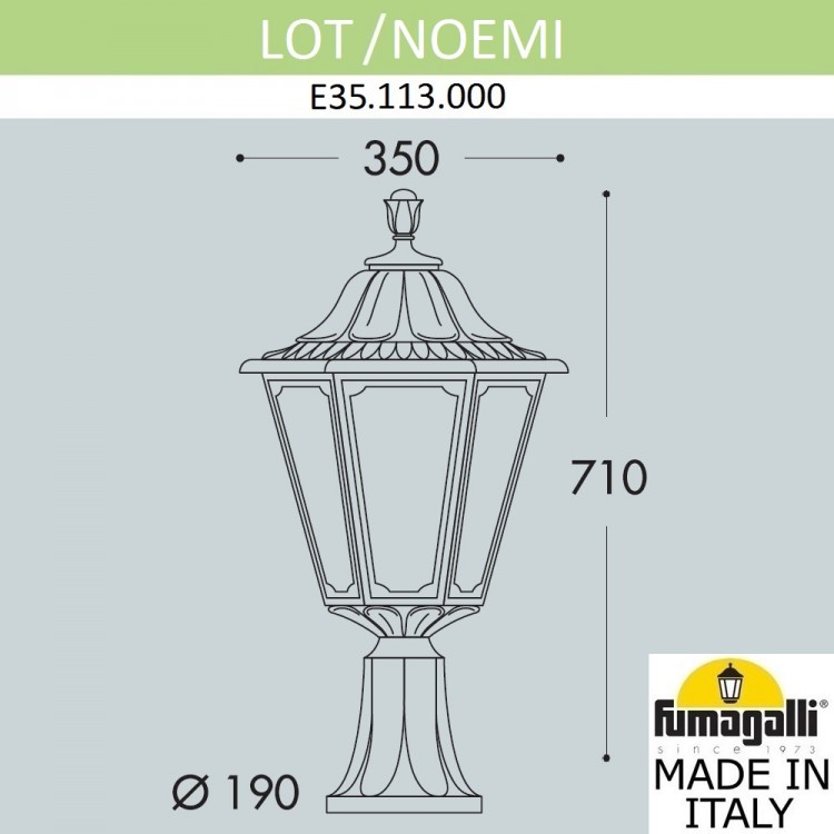 Ландшафтный фонарь  FUMAGALLI LOT/NOEMI E35.113.000.AXH27