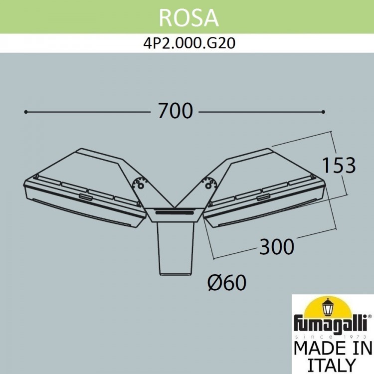 Уличный фонарь на столб  FUMAGALLI ROSA 4P2.000.G20.LYF1R