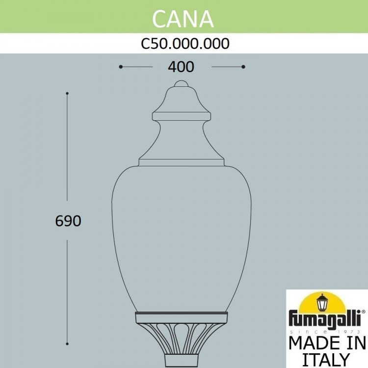 Уличный фонарь на столб FUMAGALLI CANA C50.000.000.AYE27