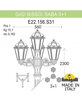 Садово-парковый фонарь FUMAGALLI GIGI BISSO/SABA 3+1 K22.156.S31.AYF1R-foto10