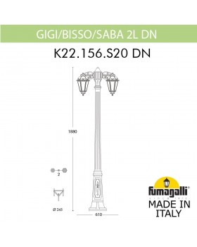 Садово-парковый фонарь FUMAGALLI GIGI BISSO/SABA 2L DN K22.156.S20.BXF1RDN-foto5