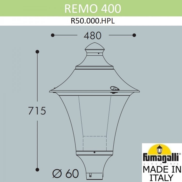 Уличный фонарь на столб FUMAGALLI REMO R50.000.000.LXE27