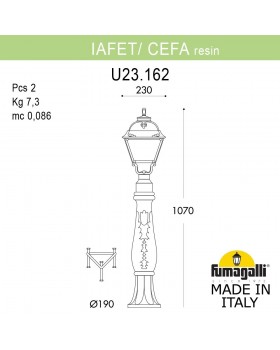Садовый светильник-столбик FUMAGALLI IAFAET.R/CEFA U23.162.000.VYF1R