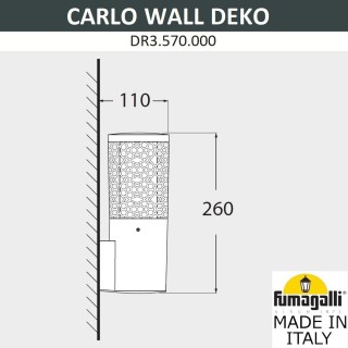 Светильник уличный настенный FUMAGALLI CARLO DECO WALL DR3.570.000.WXU1L-foto4