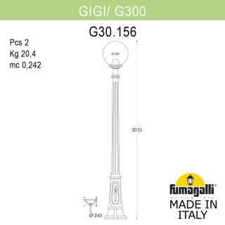 Садово-парковый фонарь FUMAGALLI GIGI /G300 G30.156.000.VYF1R