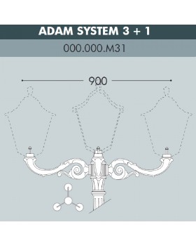 Консоль для паркового фонаря FUMAGALLI ADAM SYS 3L+1  000.000.M31.A0