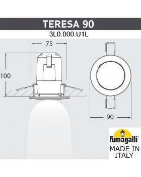 Уличный встраиваемы светильник FUMAGALLI TERESA 90 3L0.000.000.WXU1L