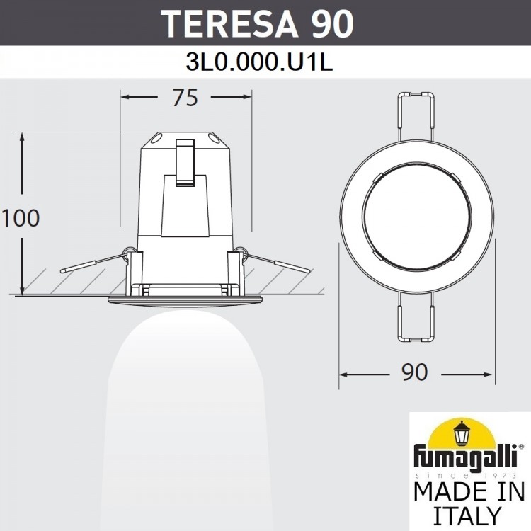 Уличный встраиваемы светильник FUMAGALLI TERESA 90 3L0.000.000.WXU1L