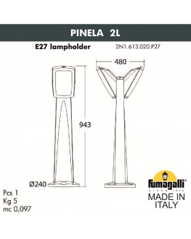 Садовый светильник-столбик FUMAGALLI PINELA 2L 2N1.613.020.AYF1R-foto2