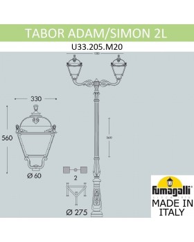 Парковый фонарь FUMAGALLI TABOR ADAM/SIMON 2L U33.205.M20.AXH27-foto18