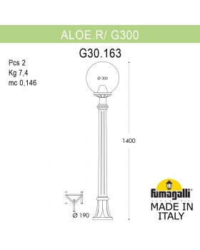 Садовый светильник-столбик FUMAGALLI ALOE.R/G300 G30.163.000.VXF1R