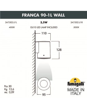 Светильник уличный настенный FUMAGALLI FRANCA 90-1L WALL 3A7.002.000.LXU1L-foto12