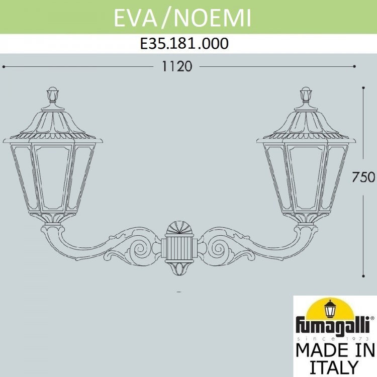 Светильник уличный настенный FUMAGALLI EVA/NOEMI E35.181.000.WXH27