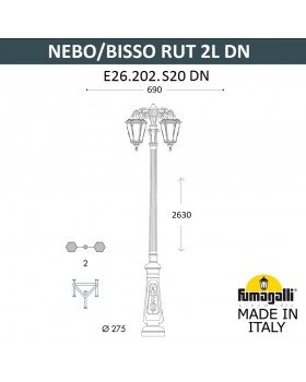 Парковый фонарь FUMAGALLI NEBO BISSO/RUT 2L DN E26.202.S20.WXF1R DN-foto2