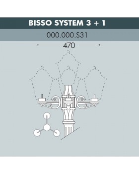 Консоль для паркового фонаря FUMAGALLI BISSO SYS 3L+1 000.000.S31.A0 Консоль для паркового фонаря FUMAGALLI BISSO SYS 3L+1 000.000.S31.A0