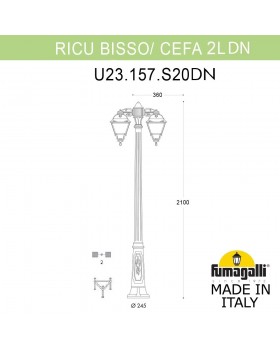 Садово-парковый фонарь FUMAGALLI RICU BISSO/CEFA 2L DN U23.157.S20.BYF1RDN-foto2