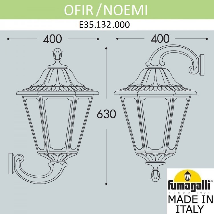 Светильник уличный настенный FUMAGALLI OFIR/NOEMI E35.132.000.WYH27