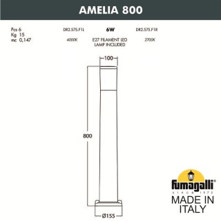 Садовый светильник-столбик FUMAGALLI AMELIA 800 DR2.575.000.AYF1R-foto18