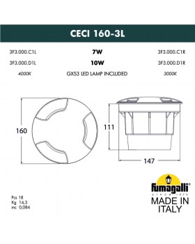 Грунтовый светильник FUMAGALLI CECI 160-3L 3F3.000.000.AXD1L-foto7