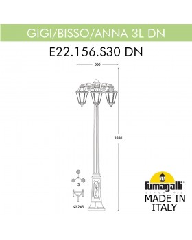 Садово-парковый фонарь FUMAGALLI GIGI BISSO/ANNA 3L DN E22.156.S30.AXF1RDN-foto2