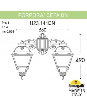 Светильник уличный настенный FUMAGALLI PORPORA/CEFA DN U23.141.000.WXF1RDN-foto4