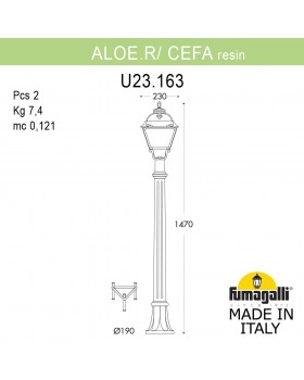 Садовый светильник-столбик FUMAGALLI ALOE.R/CEFA U23.163.000.VYF1R