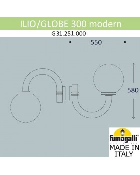 Светильник уличный настенный FUMAGALLI ILIO/GLOBE 400 modern G31.251.000.AYE27-foto2