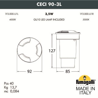 Грунтовый светильник FUMAGALLI CECI 90-3L 1F3.000.000.AXU1L-foto5