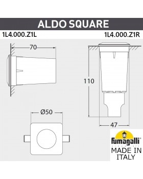 Грунтовый светильник светильник FUMAGALLI ALDO SQUARE 1L4.000.000.AXZ1L-foto8