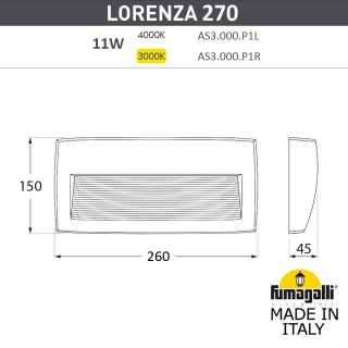 Светильник для подсветки лестниц накладной FUMAGALLI LORENZA 270 AS3.000.000.LXP1L-foto5