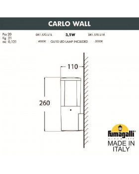 Светильник уличный настенный FUMAGALLI CARLO WALL DR1.570.000.LXU1L-foto2