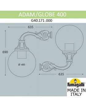 Светильник уличный настенный FUMAGALLI ADAM/GLOBE 400 G40.171.000.AYE27-foto4