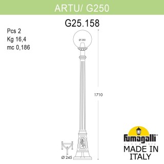 Садово-парковый фонарь FUMAGALLI ARTU/G250 G25.158.000.VYF1R