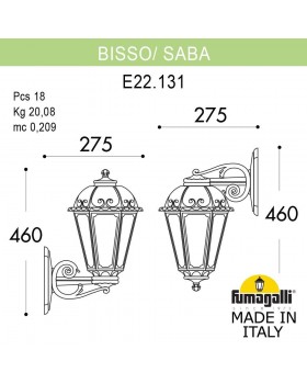 Светильник уличный настенный FUMAGALLI BISSO/SABA K22.131.000.WYF1R DN-foto2
