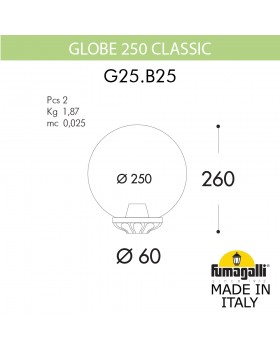 Уличный фонарь на столб FUMAGALLI GLOBE 250 Classic G25.B25.000.VZF1R