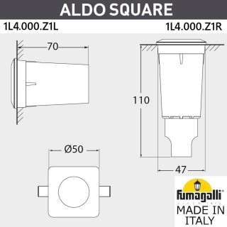 Грунтовый светильник светильник FUMAGALLI ALDO SQUARE 1L4.000.000.LXZ1L-foto3
