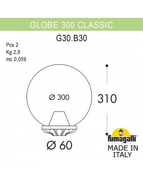 Уличный фонарь на столб FUMAGALLI GLOBE 300 Classic G30.B30.000.VXF1R
