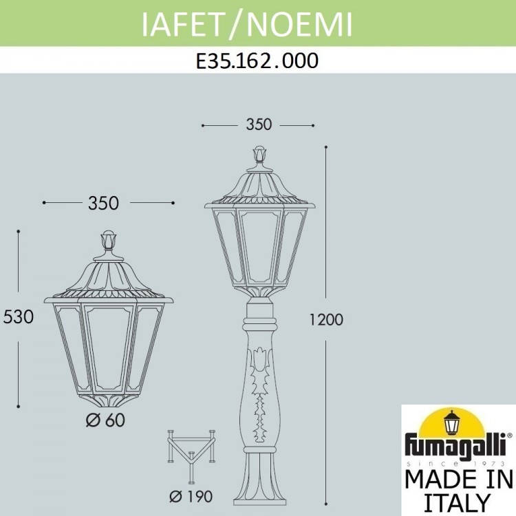 Садовый светильник-столбик FUMAGALLI IAFAET.R/NOEMI E35.162.000.WXH27