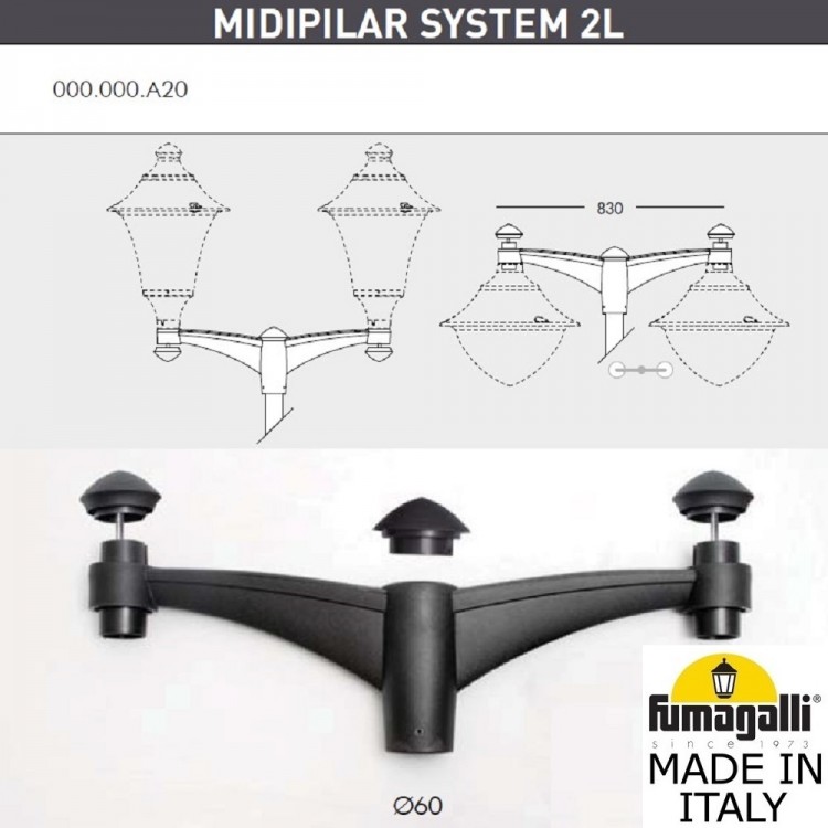 Парковый фонарь  FUMAGALLI EKTOR 4000/MIDIPILAR/BEPPE 2L LED-HIP P50.372.A20.AXH27